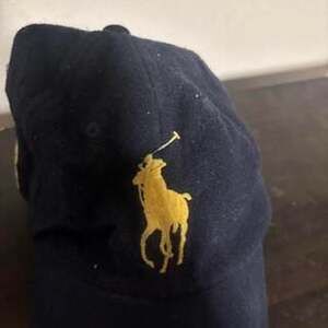 Polo Ralph Lauren Navy Blue & Yellow Big Pony Baseball Cap Hat